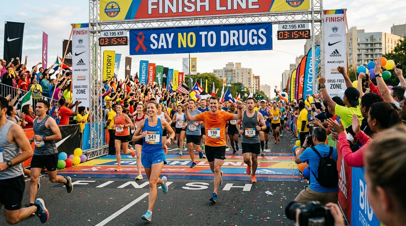 Stop Drugs Start Life Marathon Finish Line