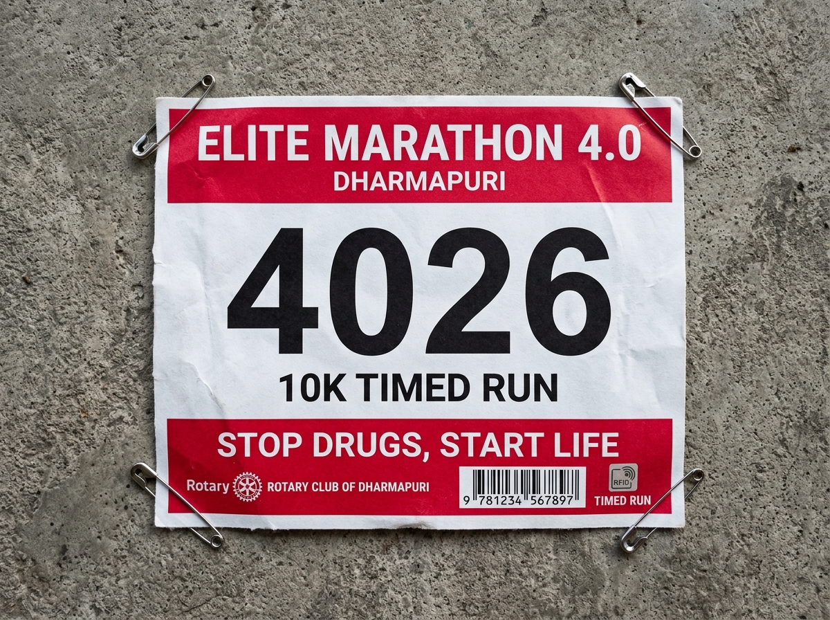 Official Elite Marathon 4.0 Red Timed Race Bib